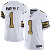 Nike Men & Women & Youth Saints 1 Who Dat White Color Rush Limited Jersey,baseball caps,new era cap wholesale,wholesale hats